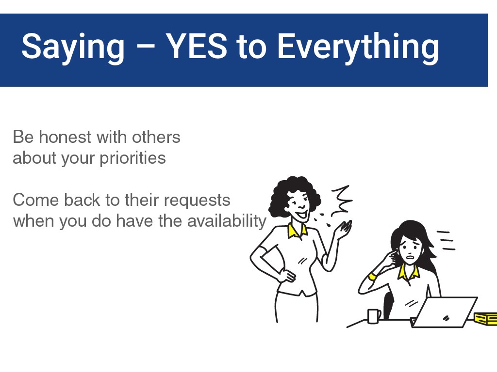 Saying yes to everything at work is a time waster